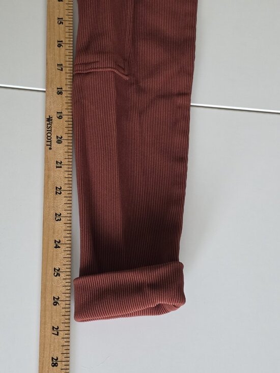 American Apparel Riding Pant M Rust Brown Ribbed Equestrian High Rise Stretch - Picture 7 of 16